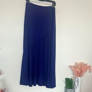 Chicos Blue Elastic Waist Maxi Skirt Large